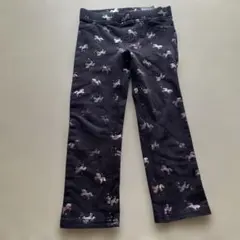 ユニコーン柄黒パンツ