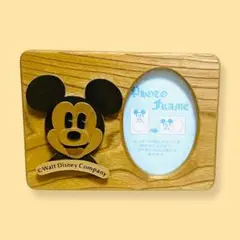 ディズニー ミッキーマウス 昭和レトロ 木製フォトフレーム 縦横どちらも使用可☆