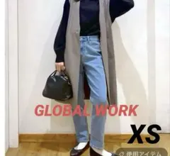 【グローバルワーク】ハイウエストタックデニムパンツXSのサムネイル