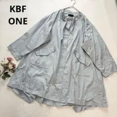 ケービーエフ スプリングコート ゆったりサイズ 春夏トレンチコート ライトブルー
