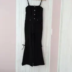 Sprayブラック デニム サロペット オールインワンのサムネイル