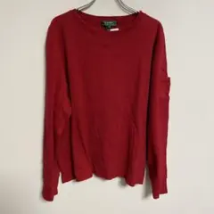 【未使用】POLO RALPH LAUREN 赤 リブ編み 長袖Tシャツ 2XL
