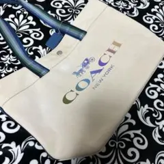 ♥️ＣＯＡＣＨ♥️トートバッグ♥️キャンパスレインボーロゴ♥️値下げしました♥️