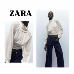 【新品未使用】ZARA ホワイト パールブラウス XS ※訳あり