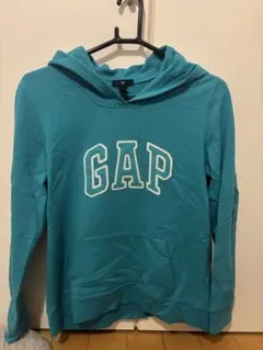 Gap ロゴ プルオーバー パーカー ターコイズブルー L