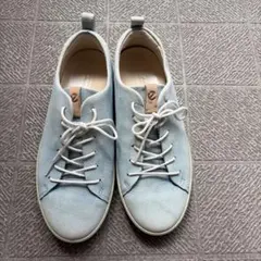 ECCO SOFT 8 レザースニーカー 23.5cm ライトブルー 本革のサムネイル