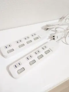 상태좋음 ニトリ 電源タップ 延長コード 2m4個口 個別スイッチ付き 2本セット