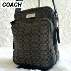 コーチ クロスボディ ショルダーバッグ シグネチャー斜め掛け シルバープレート