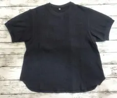 UNIQLO ワッフル 半袖Tシャツ XLサイズ　黒　カットソー