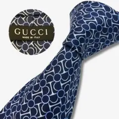 Dマッケイ様GUCCI シルクネクタイ 幾何学柄 サークル ネイビー