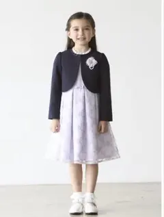 フォーマルドレス 紫 花柄 ジャケット付き　入学式　プティマイン