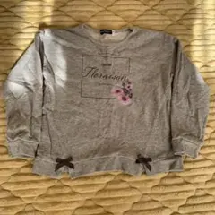 Bébé フラワー刺繍 トレーナー 130