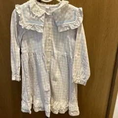 クーラクール うさ耳襟付き 長袖シャツワンピース100