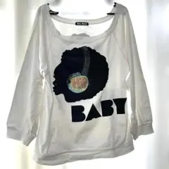 【黄ばみアリ】音楽デザイン 長袖Tシャツ BABY SHOOP 平成ギャル　平成