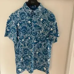 キャラクター柄 青 短袖シャツ