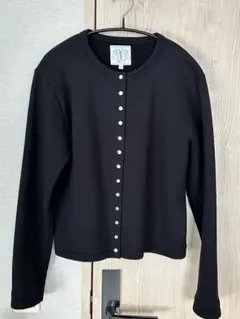 agns b. アニエスベー プレッションカーディガン Tイブラック 裏起毛