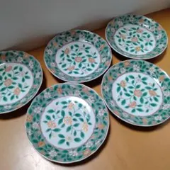 美濃焼　庫山窯　金彩皿５個セット