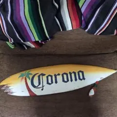 90sコロナビール 木製サーフボード型 看板 ガレージ BAR 店舗什器