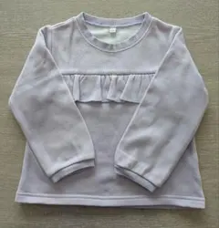 フリル付き薄紫裏起毛トレーナー 100