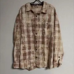 チェックシャツ　ネルシャツ　オーバーサイズ　グランジ