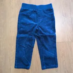 ☆美品☆ダークブルー コーデュロイパンツ （ストレッチウエストバンド）90cm