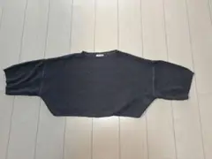 studio CLIP グレー クロップド丈 ニットプルオーバー