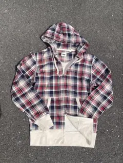 00s OLD UNIQLOダブルジップパーカーチェック archive y2k