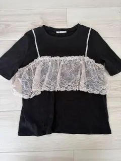 RETRO GIRL ブラックレースTシャツのサムネイル