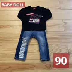 BABYDOLL 長袖Tシャツとデニムパンツセット コーデ 90