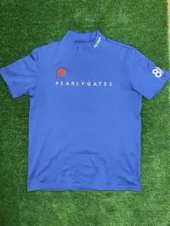 PEARLY GATES モックネックシャツ ブルー