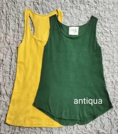 antiqua　アンティカ　タンクトップ2枚セット　イエロー難あり　グリーン