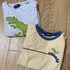 klädskåp 恐竜デザイン 長袖カットソー 2枚セット 110