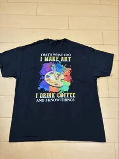 グラフィックTシャツ ブラック アート コーヒー