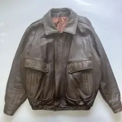 Type A-2 レザー フライトジャケット ボマー 80s L 羊革 短丈