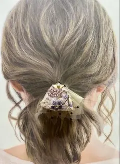 ハンドメイド　インド刺繍リボン　ヘアゴム