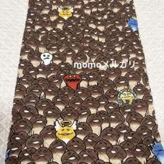 なめこ柄 綿プリント生地　45×100