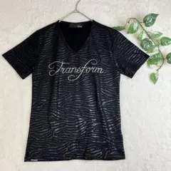 Xfrm トランスフォーム Tシャツ ラインストーン ゼブラ柄 y2k Lサイズのサムネイル