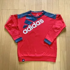 【１】adidas 160 トレーナー ジャージ スウェット 長袖 キッズ 赤