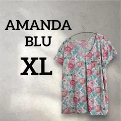 AMANDA BLU 【XL】フラワープリント 半袖Tシャツ
