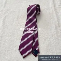 美品 日本製 レジメンタルタイ ROBERT FRASER アイネックス