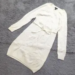 ★b1237 H&M エイチアンドエム【S】白 ニットワンピース