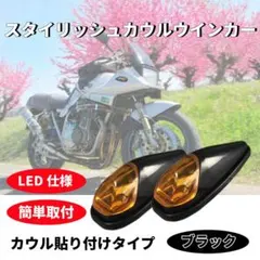 バイク スタイリッシュ カウルウインカー 貼り付けタイプ LED 左右2個セットのサムネイル