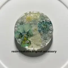 m-48 ハンドメイド レジン ヘアゴム ブローチ ポニーフック