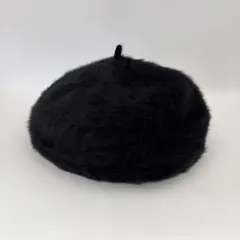 【CHELSEA New York】黒いファーベレー帽　アンゴラ混