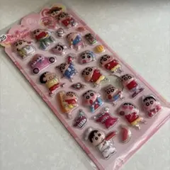 ボンボン風ドロップシール　きゅんシール　海外製品　　クレヨンしんちゃん　ピンク