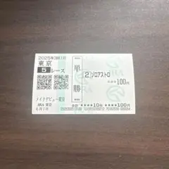 ゾロアストロ　デビュー戦現地単勝馬券
