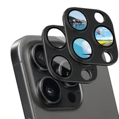 iPhone 15 Pro/Pro Max 用 カメラフィルム　黒　２枚入り