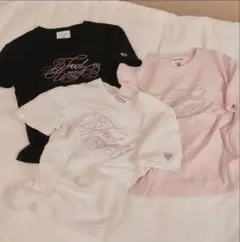 Treat ürself ラインストーンロゴ Tシャツ ブラックのサムネイル