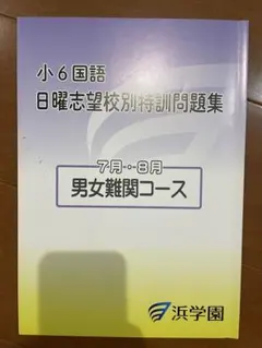 浜学園　小6 日曜志望校別　7・8月男子最難関　灘コース　2024年版　最新 浜学園 小6 日曜志望校別特訓 男子最難関テキスト - メルカリ