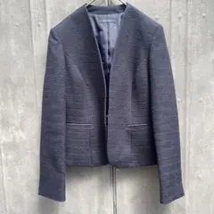 Theo dore ツイードノーカラージャケット ネイビー　9 フォーマル